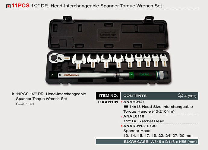 GAAI1101-250x250 11pcs DR. Head-Interchangeable Spanner Torque Wrench Set - GAAI1101